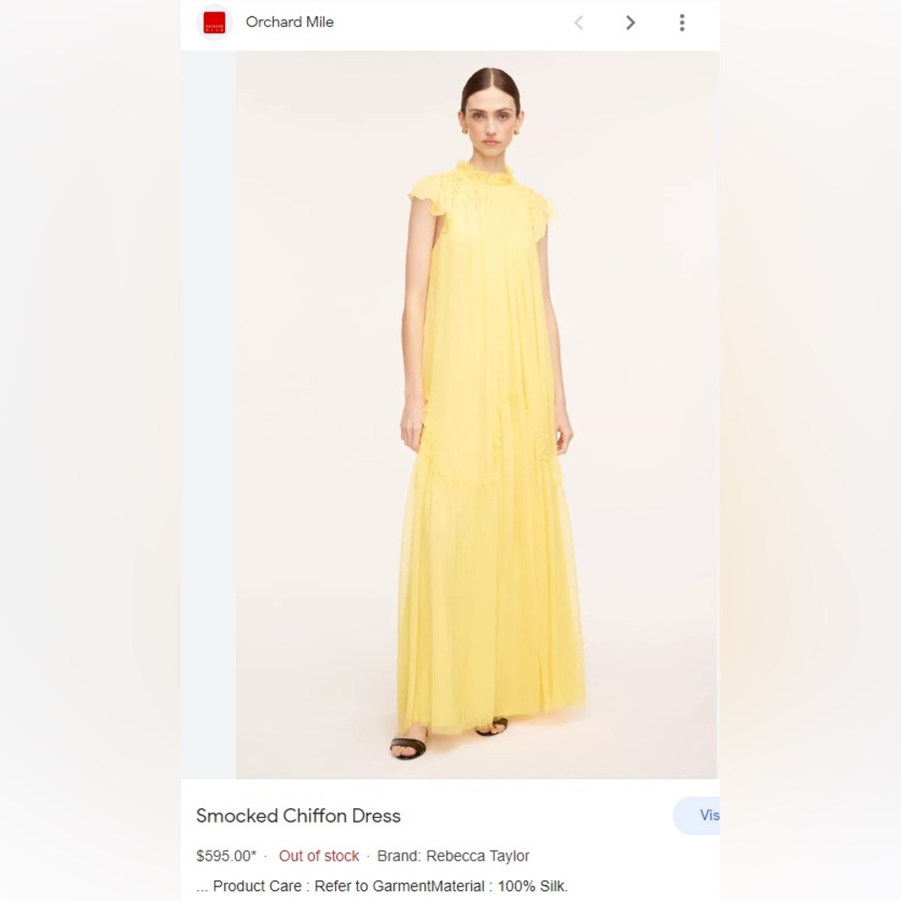 New with tags Rebecca Taylor long silk dress